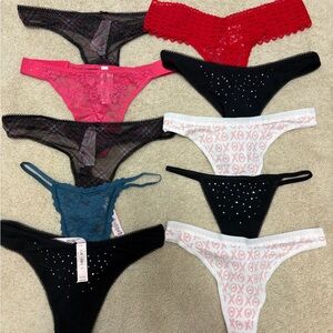 NEW NWT 10 pair Victoria’s Secret/Pink Thong Panties Size: S